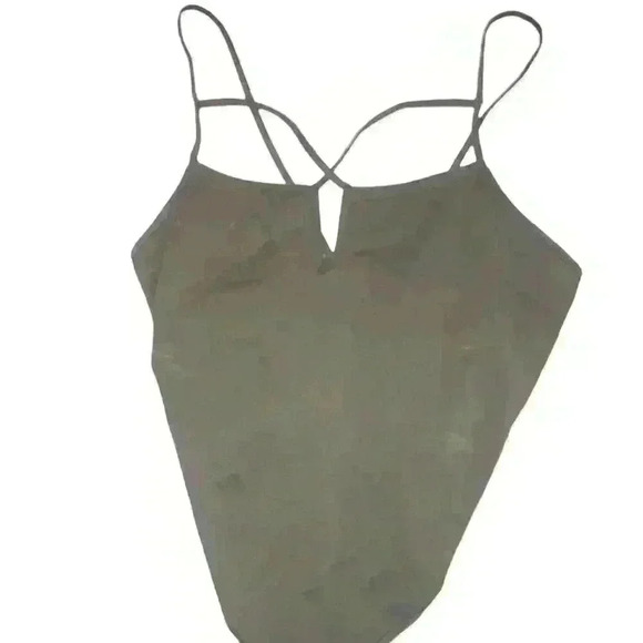 Free People Intimately Army Green BodySuit size Medium Size Large Exc Con - Picture 1 of 6